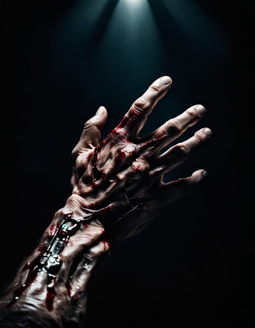 Man's Hand Injury in Cinematic Photography