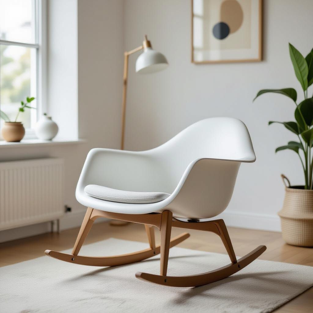 Minimalist Rocking Chair Sculpture in Scandi Style
