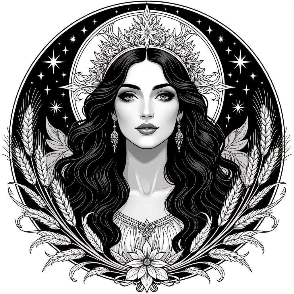 Armenian Empress with Wheat and Starry Crown