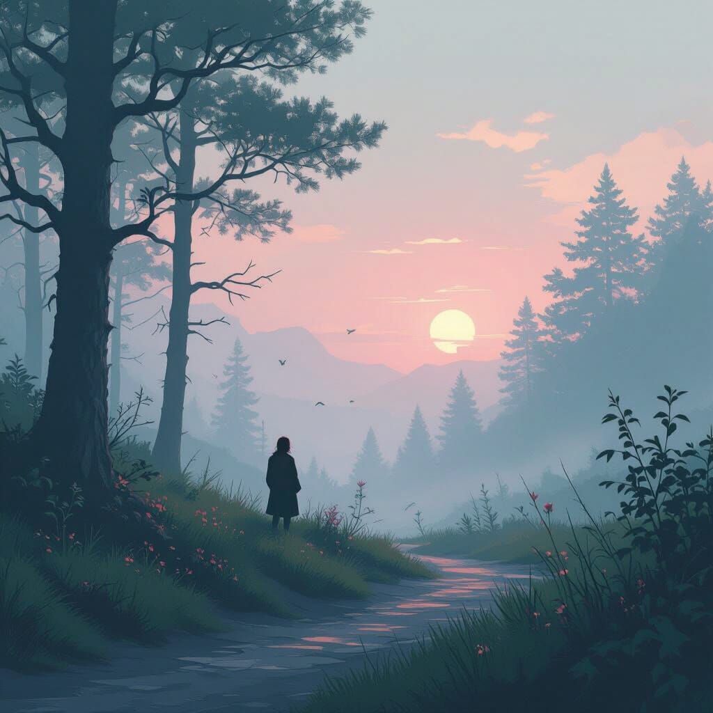 Dreamlike Pastel Landscape in Surreal Style