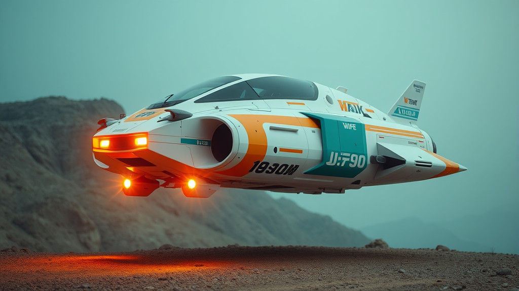 Futuristic Hover-Speeder in Brutalist Style