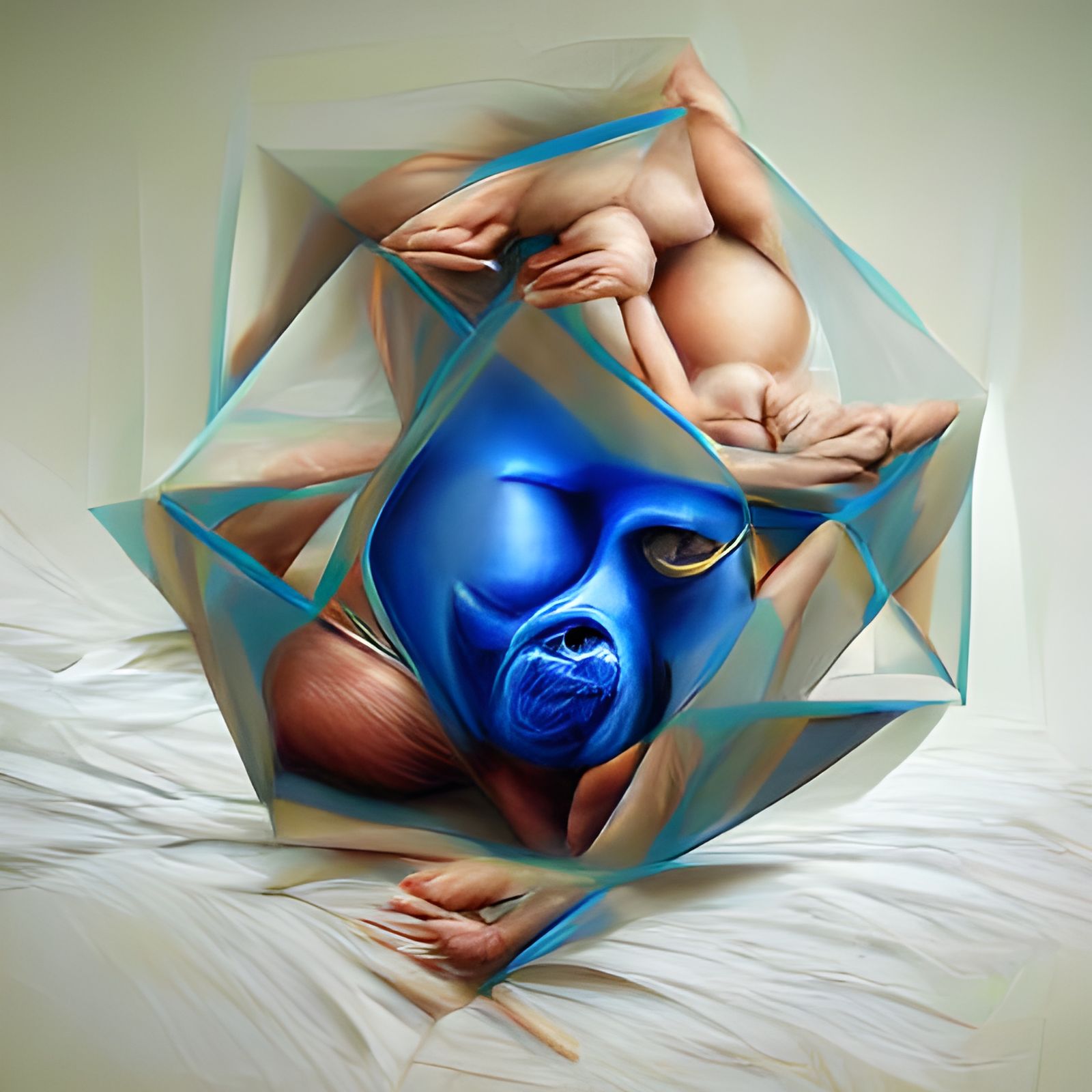 Blue Demon Birth of Sacred Geometry: Hyperreal Artwork
