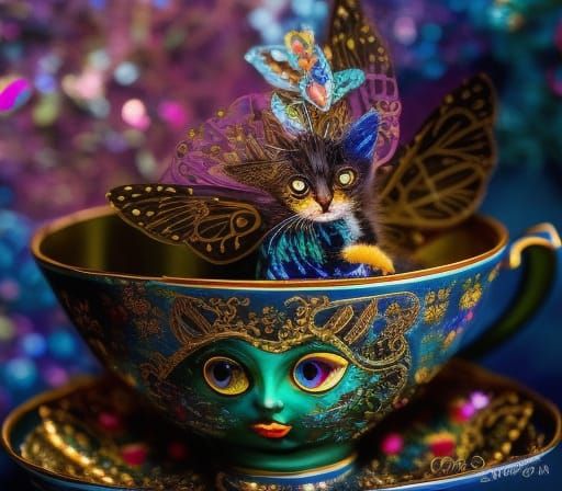 Fairy Kitten's Enchanted Teacup Tea Party