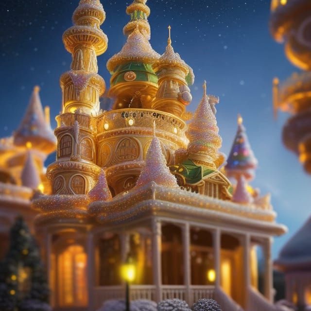 Delicious Candy Gingerbread House in Crystal Bubble