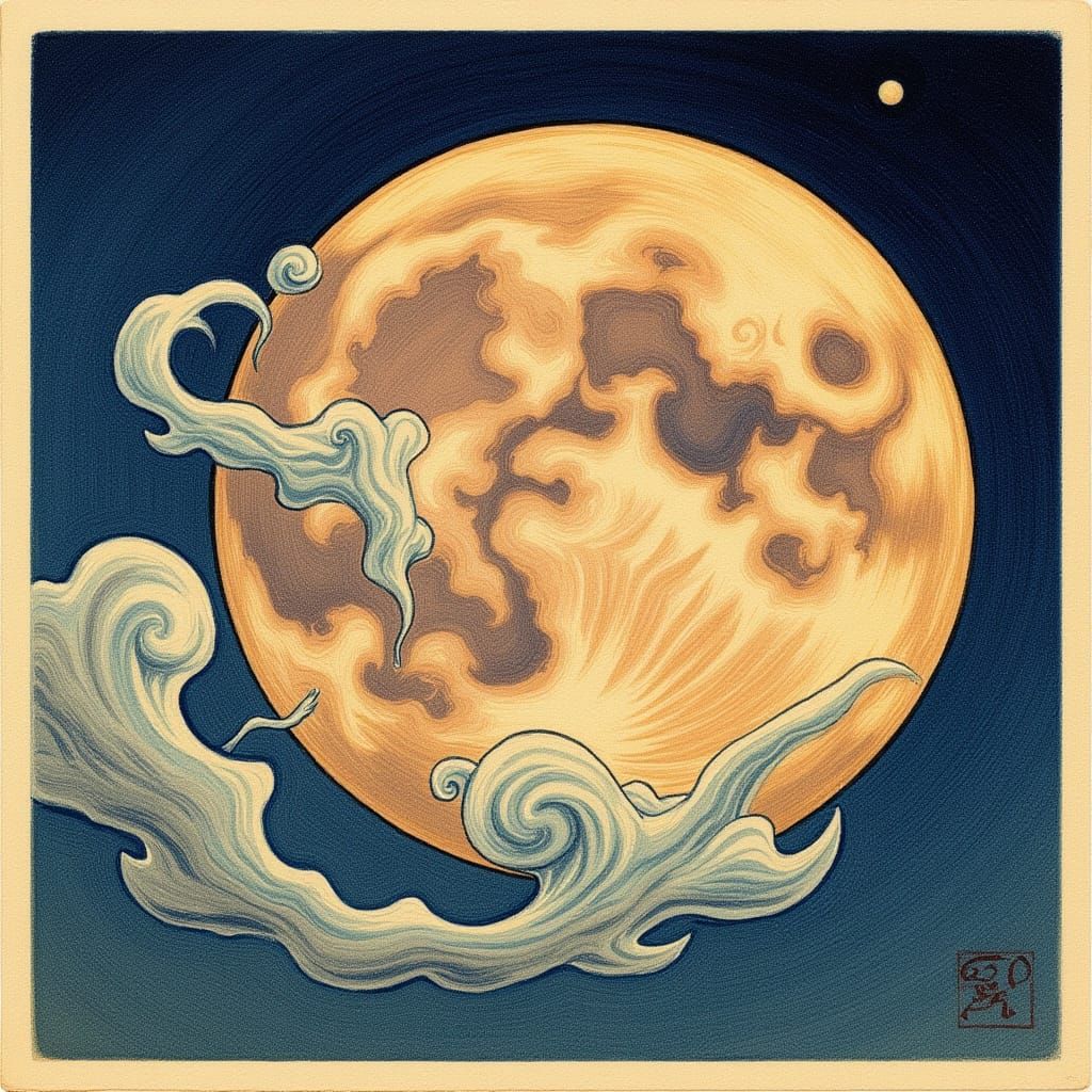 Ukiyo-e Venus Painting in Gouache and Mist