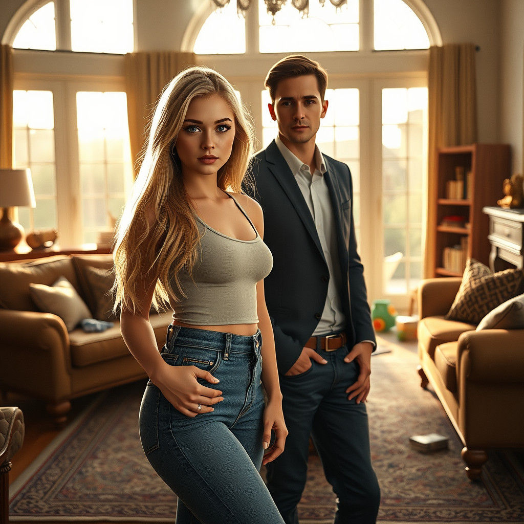 Beautiful Blonde Woman in Pre-Raphaelite Style