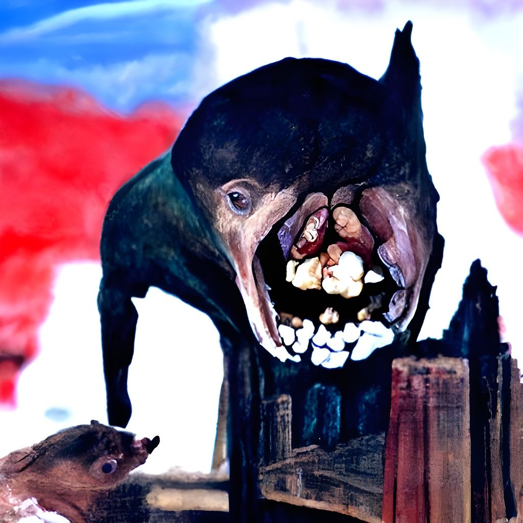 Box-Shaped Mammal Attacks Metropolis: Post-Impressionist Pai...