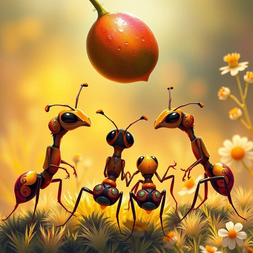 Whimsical Ants Debate the Best Way to Bring Home a Succulent...