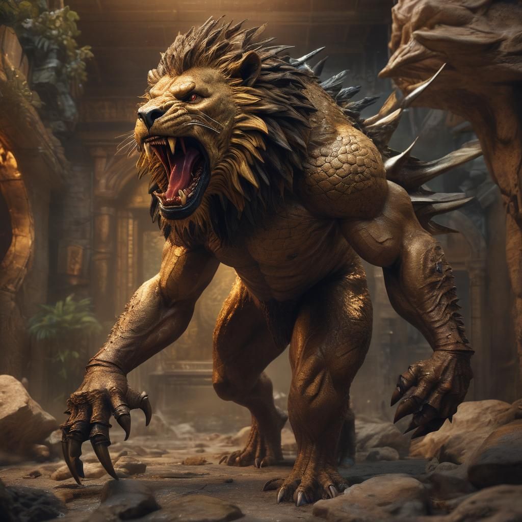 A Hyperrealistic fusion of 10 dangerous animals combined int...