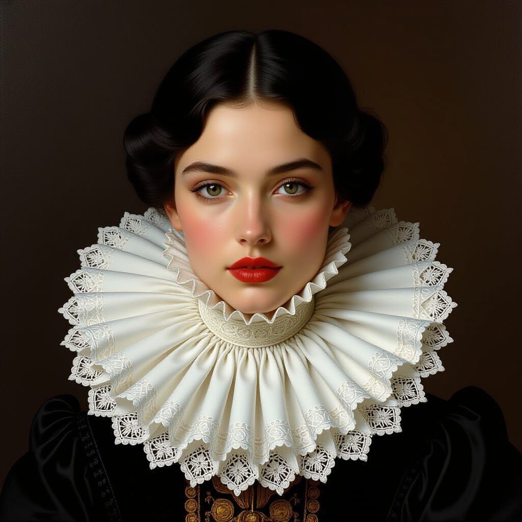 Young Woman in Ruff Collar: Old Master Portrait