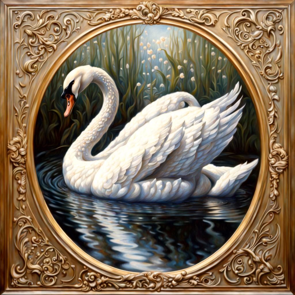 Elegant Swan in Dreamlike Magical Realism