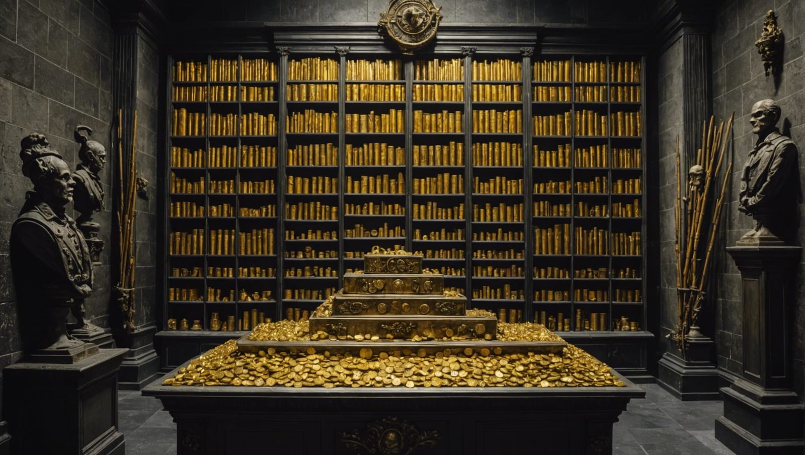 Hyperrealistic Gringotts Vault Overflowing with Treasure