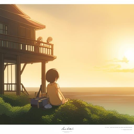Anime Key Visual in Ghibli Style