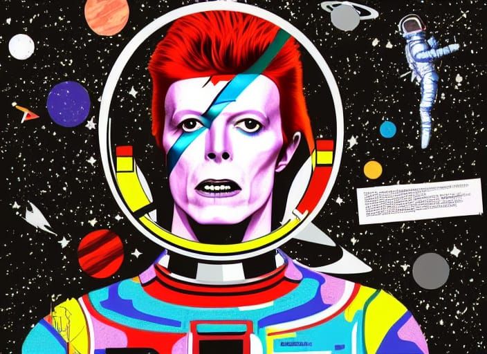 David Bowie in Space Suit, Pop Art Screen Print