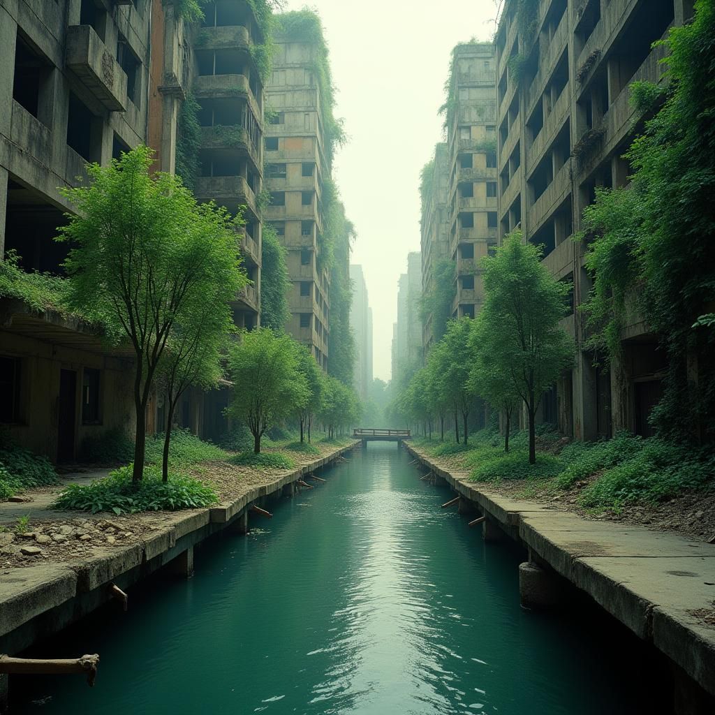 Post-Apocalyptic Metropolis Reclaimed by Nature