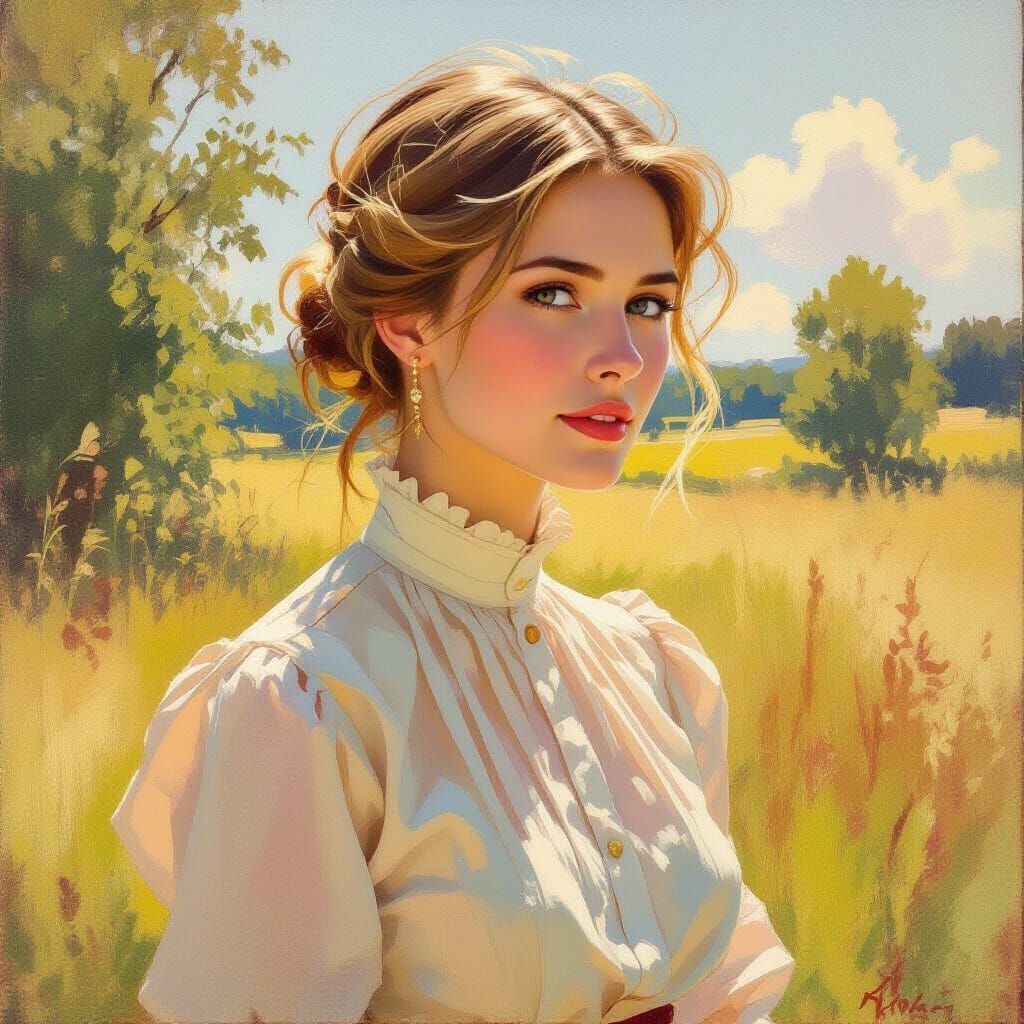 Expressive Oil Portrait in Style of Helene Schjerfbeck