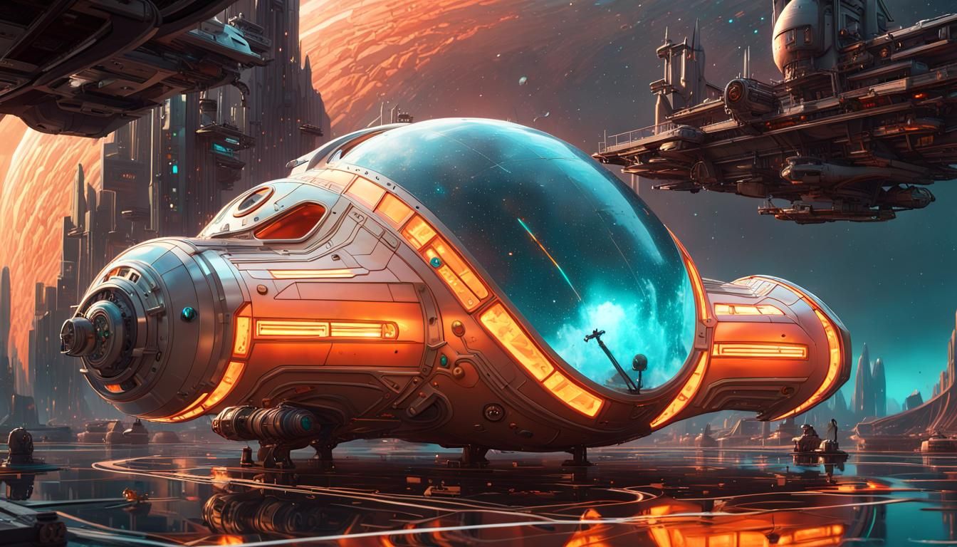 Fantasy Space City Cruiser in Hyperreal Detail