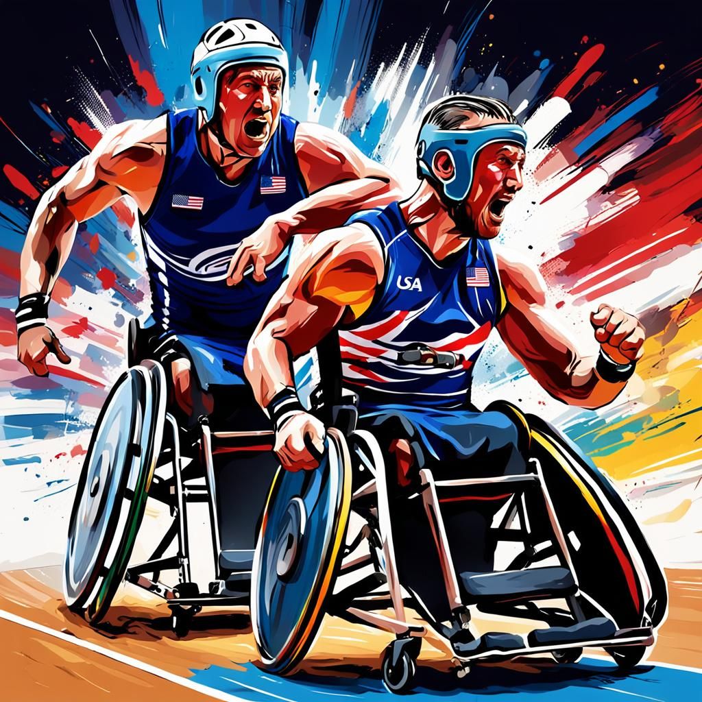 Intense Wheelchair Rugby Clash: Great Britain vs USA