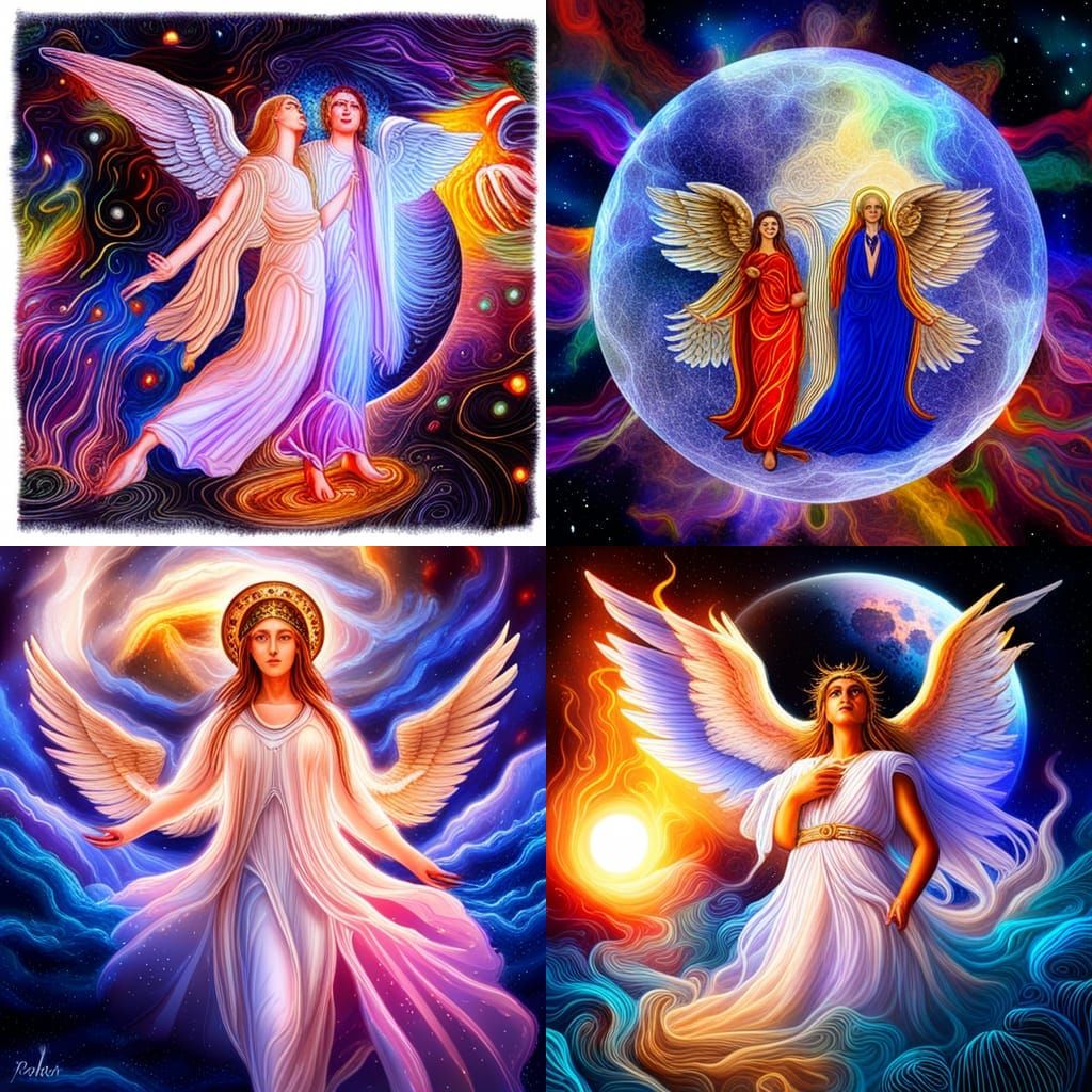 Archangel Gabriel and Hecate: Holographic Astral Illustratio...
