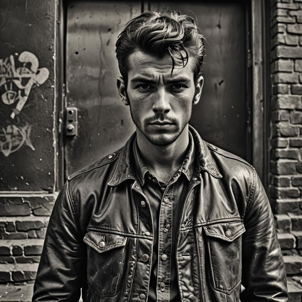 60s Rebel: Hyperrealistic Cinematic Portrait