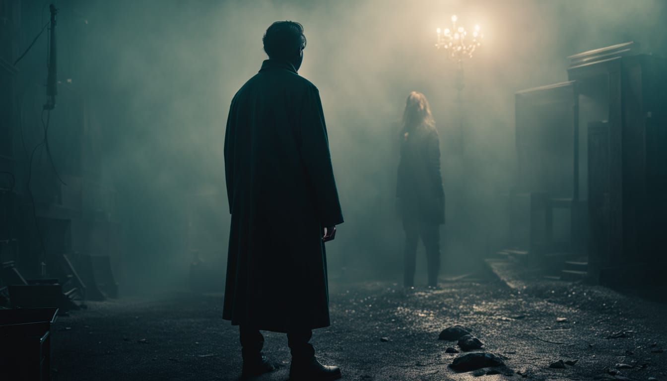 Hyper-Realistic Person in Vibrant, Moody Film Still