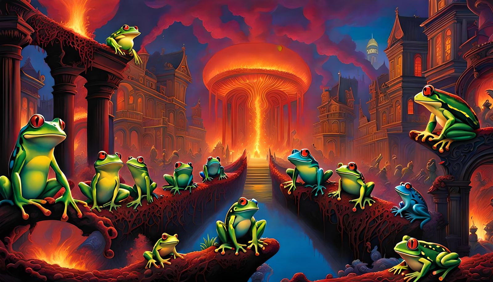 Mysterious Frogs Wander Through Nightmare City