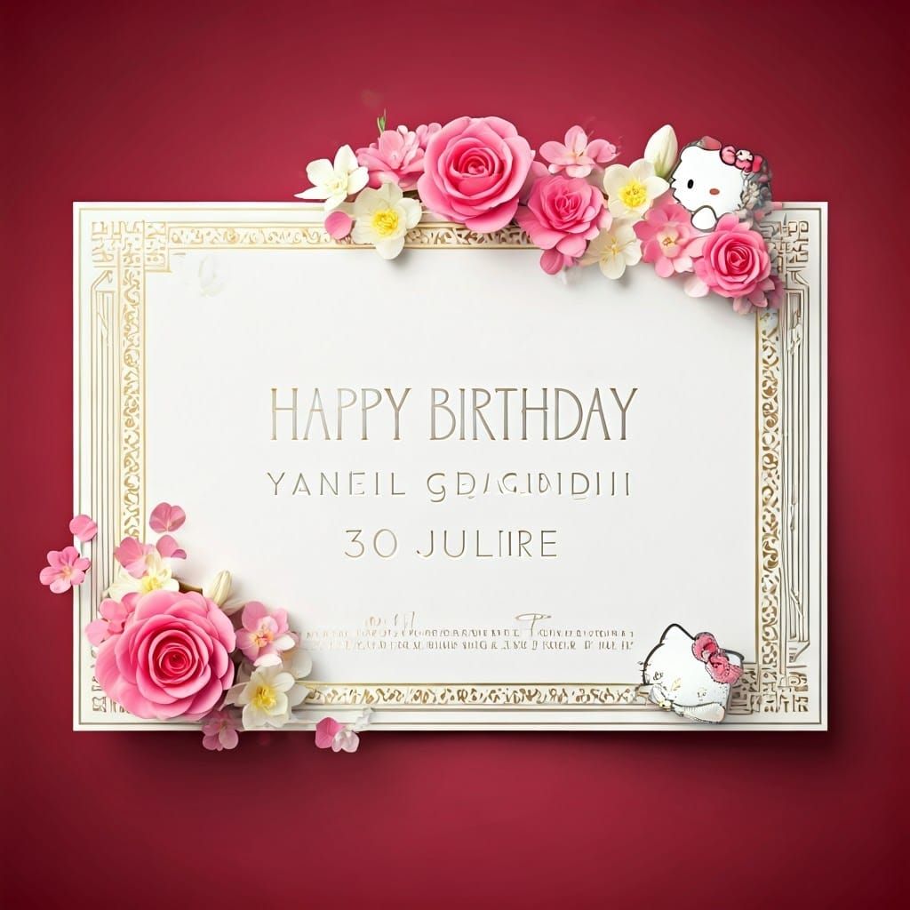 Elegant 3D Birthday Card with Art Deco Design