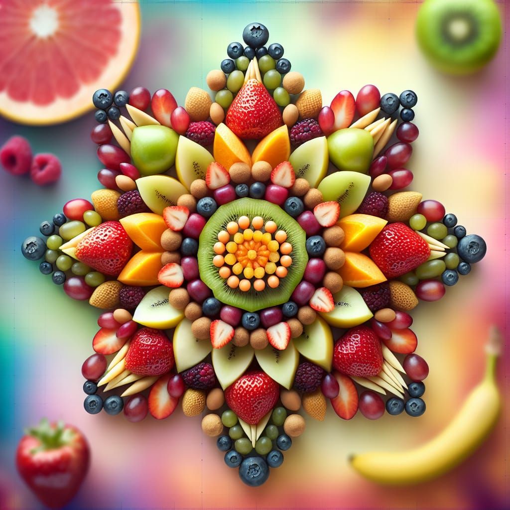 A flower made from fruit