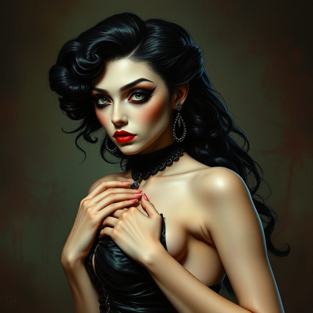 Gothic Beauty in Style of Salvador Dalí