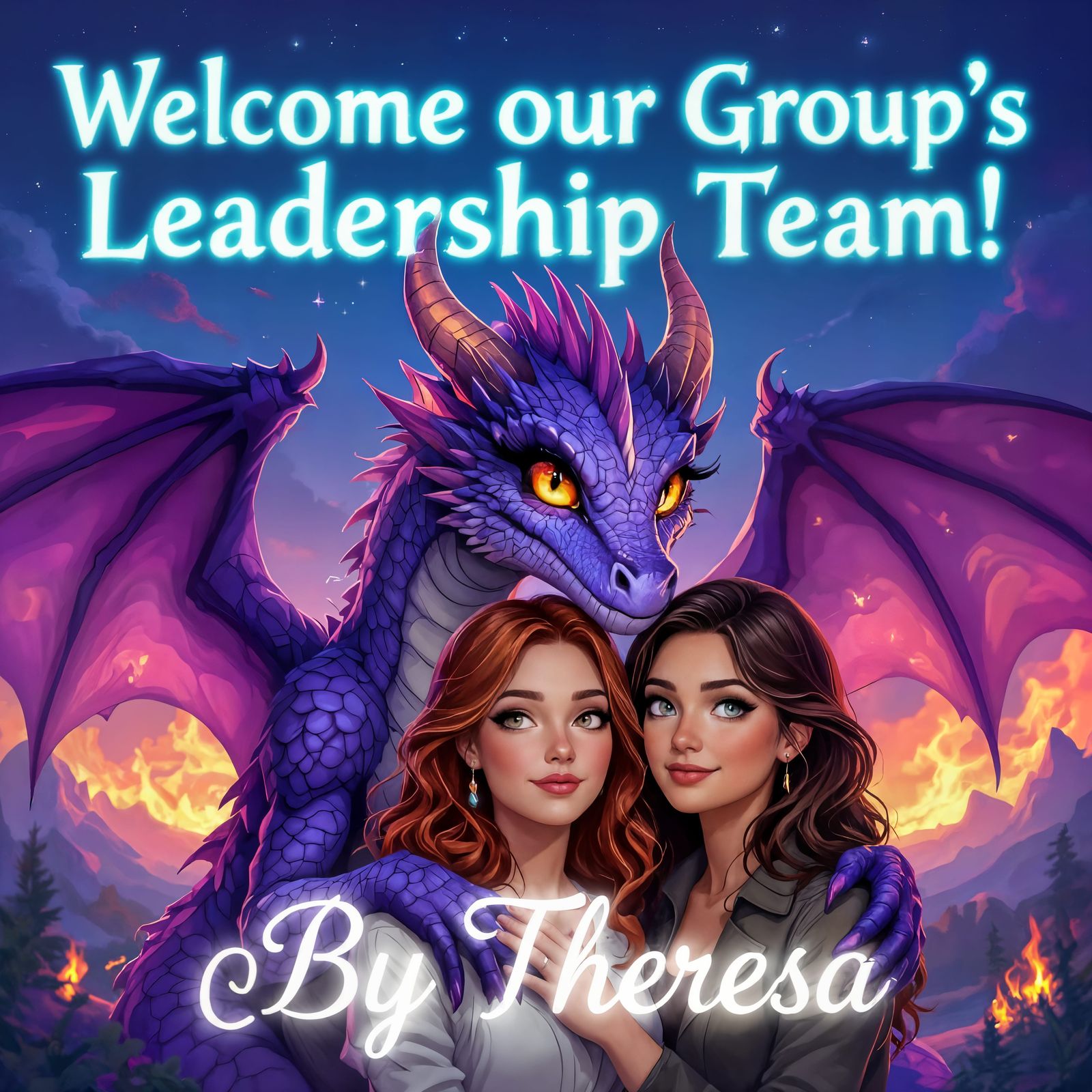 Dragon Guardian in a Fiery Landscape