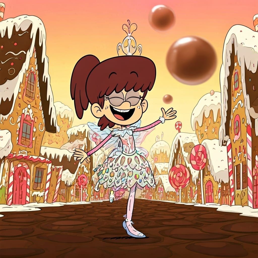 picture Lynn Loud from The Loud House as a candy fairy, danc...