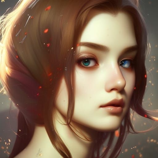 Cute Kawaii Enchantress Portrait in Hyperdetailed Style