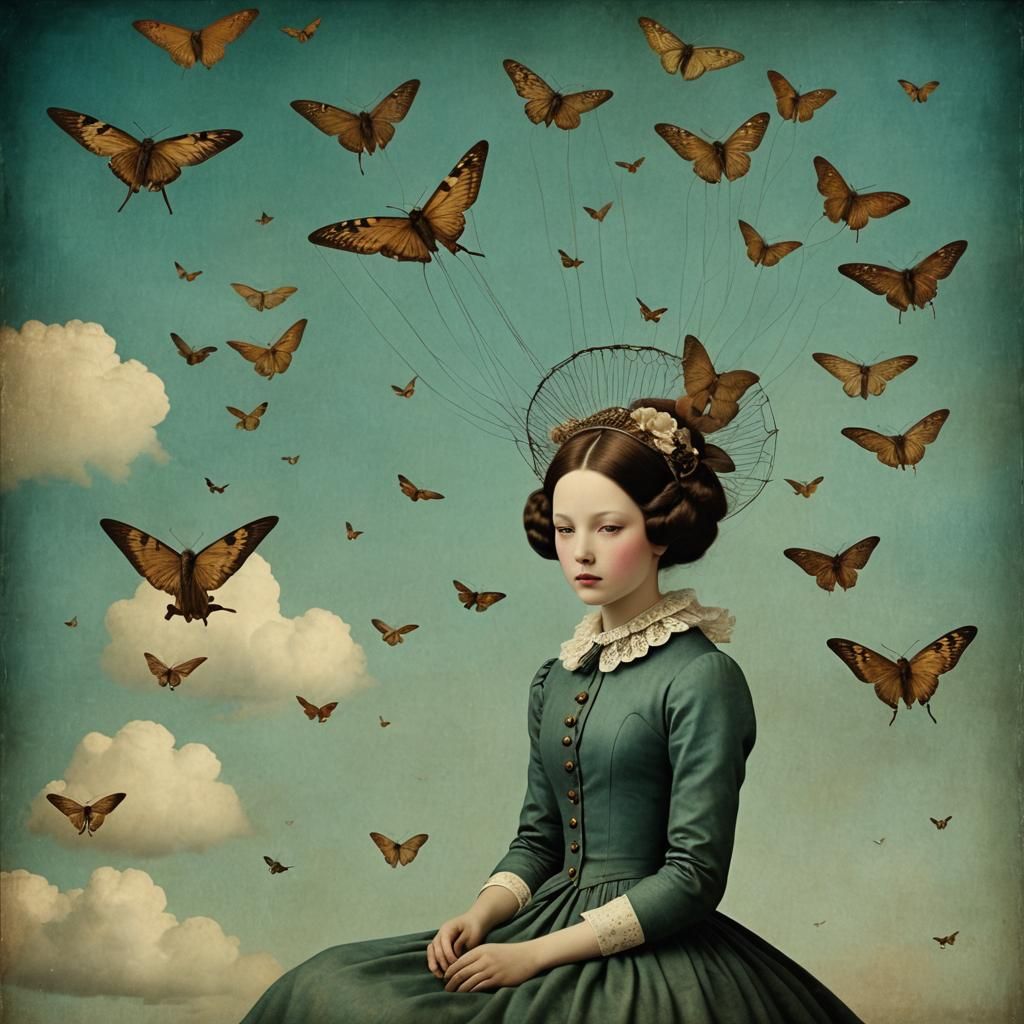 Surreal Woman in Flight, Catrin Welz-Stein Style