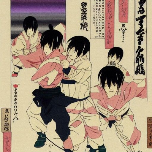 Anime Battle Scene with Dynamic Characters