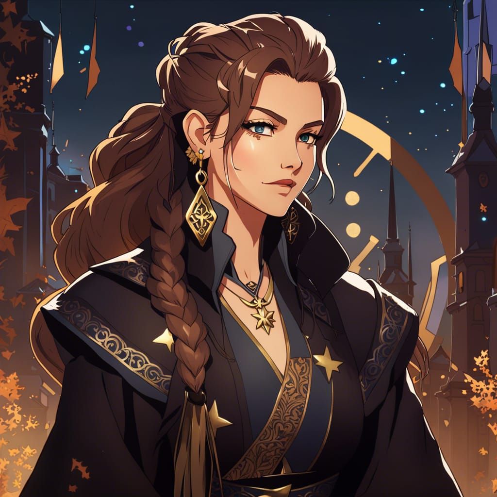 Anime Tomboy Portrait with Glitchcore Background