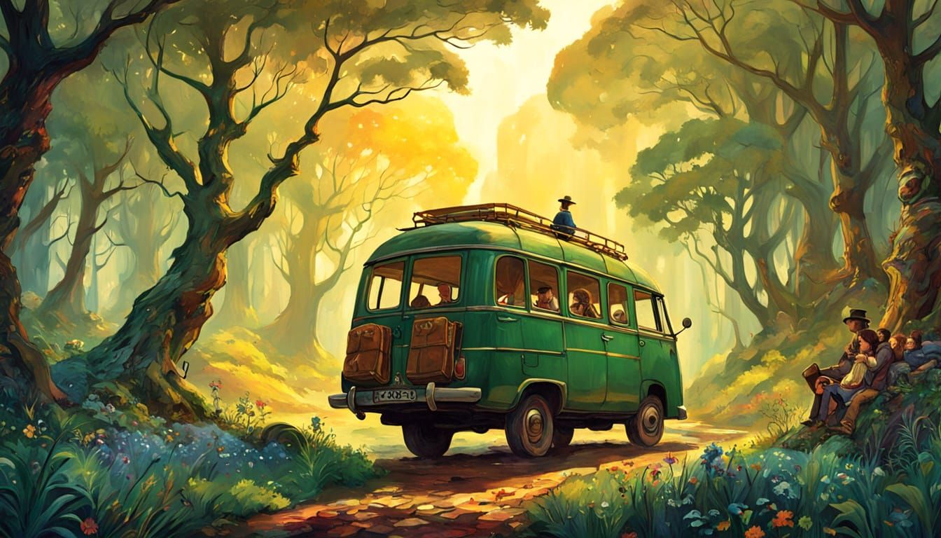 Whimsical Sci-Fi Fantasy Landscape Illustration