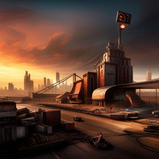 Dramatic Twisted Metal Digital Matte Painting