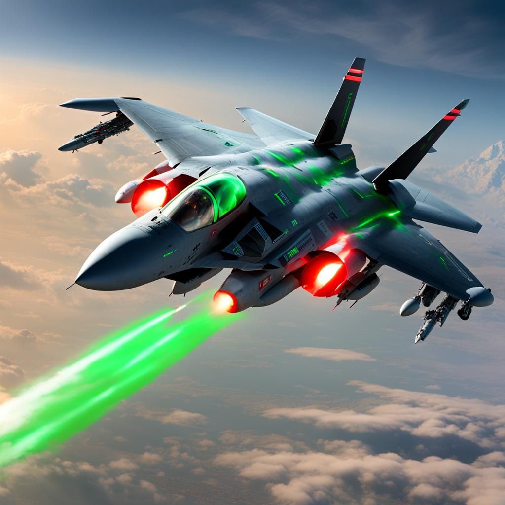 Futuristic Fighter Jet with Laser Weapons