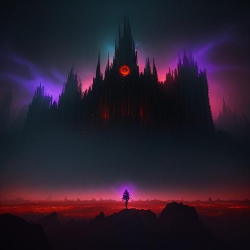 Fiery Dreamscape with Burning Skyscrapers in 3D