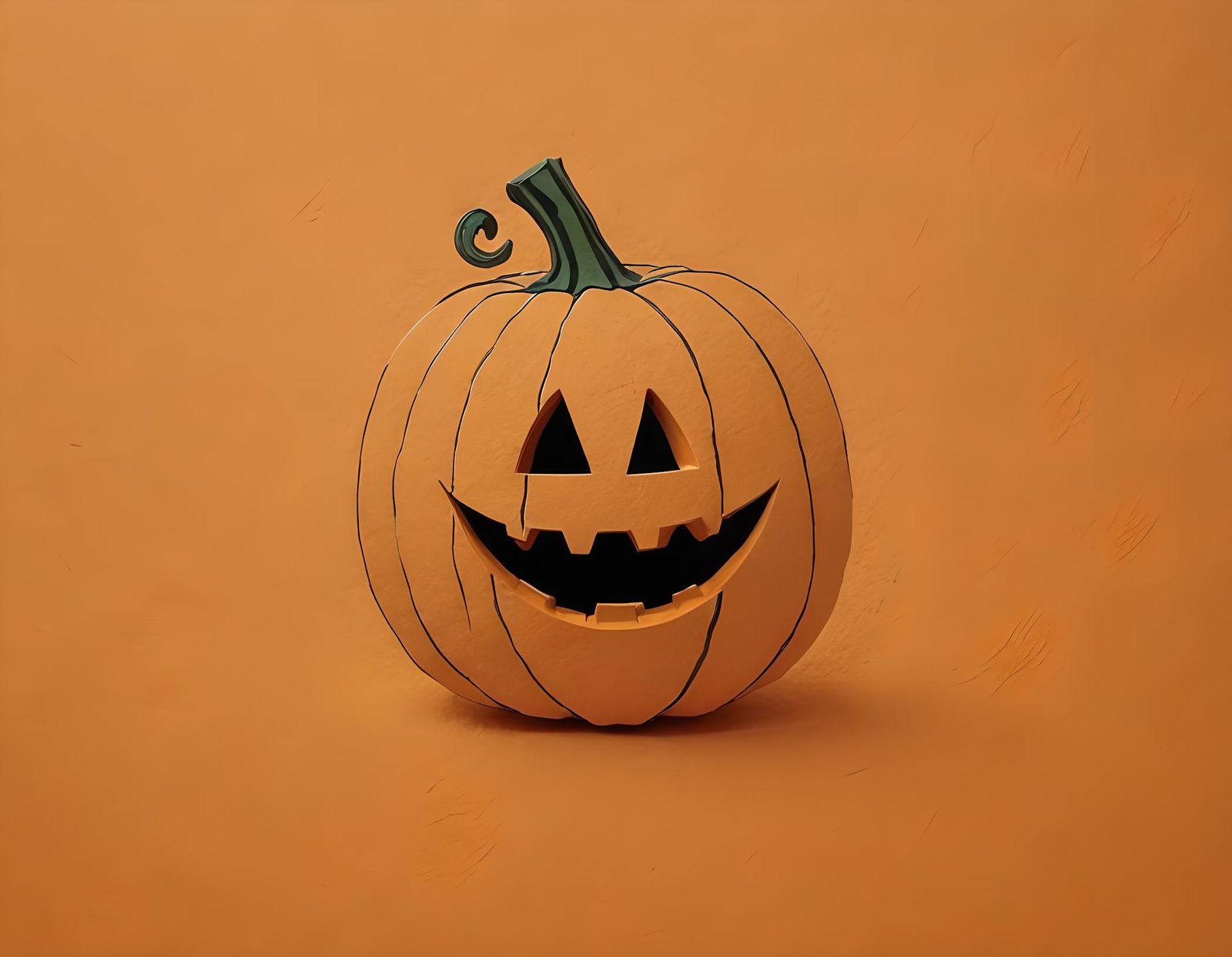 Happy Pumpkin Paper Cutout Cartoon