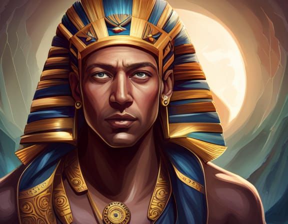 Detailed Portrait of Ancient Pharaoh in Digital Art Style