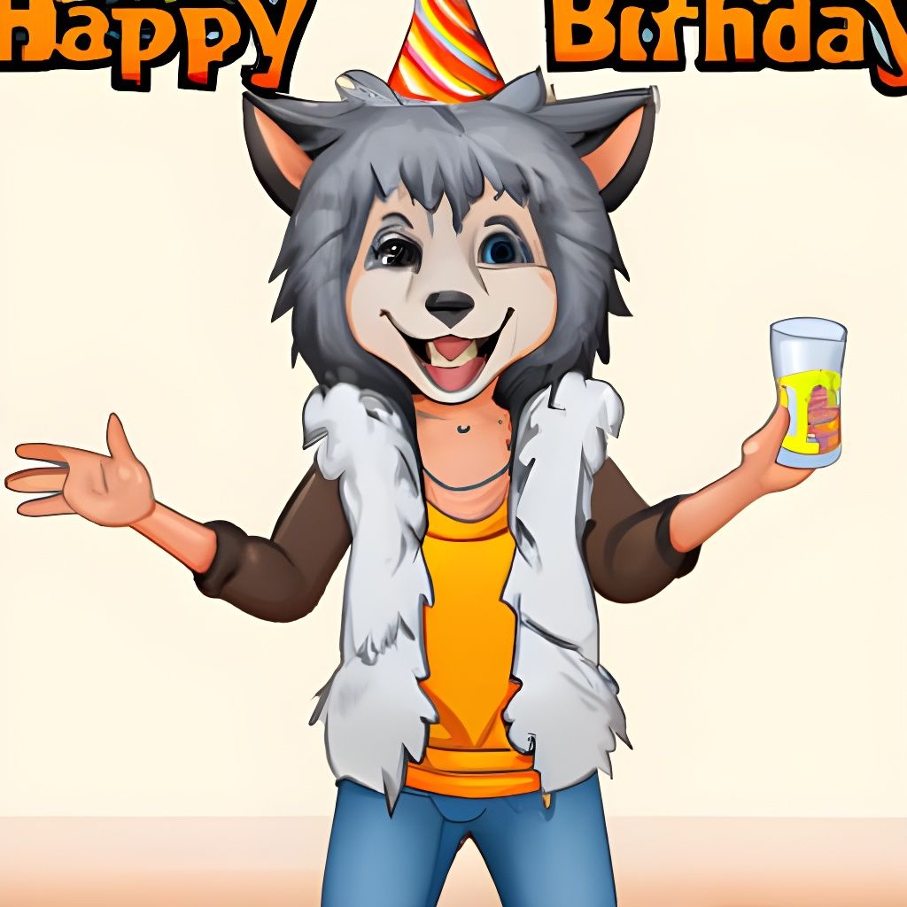 Joyful Werewolf Celebrates Birthday