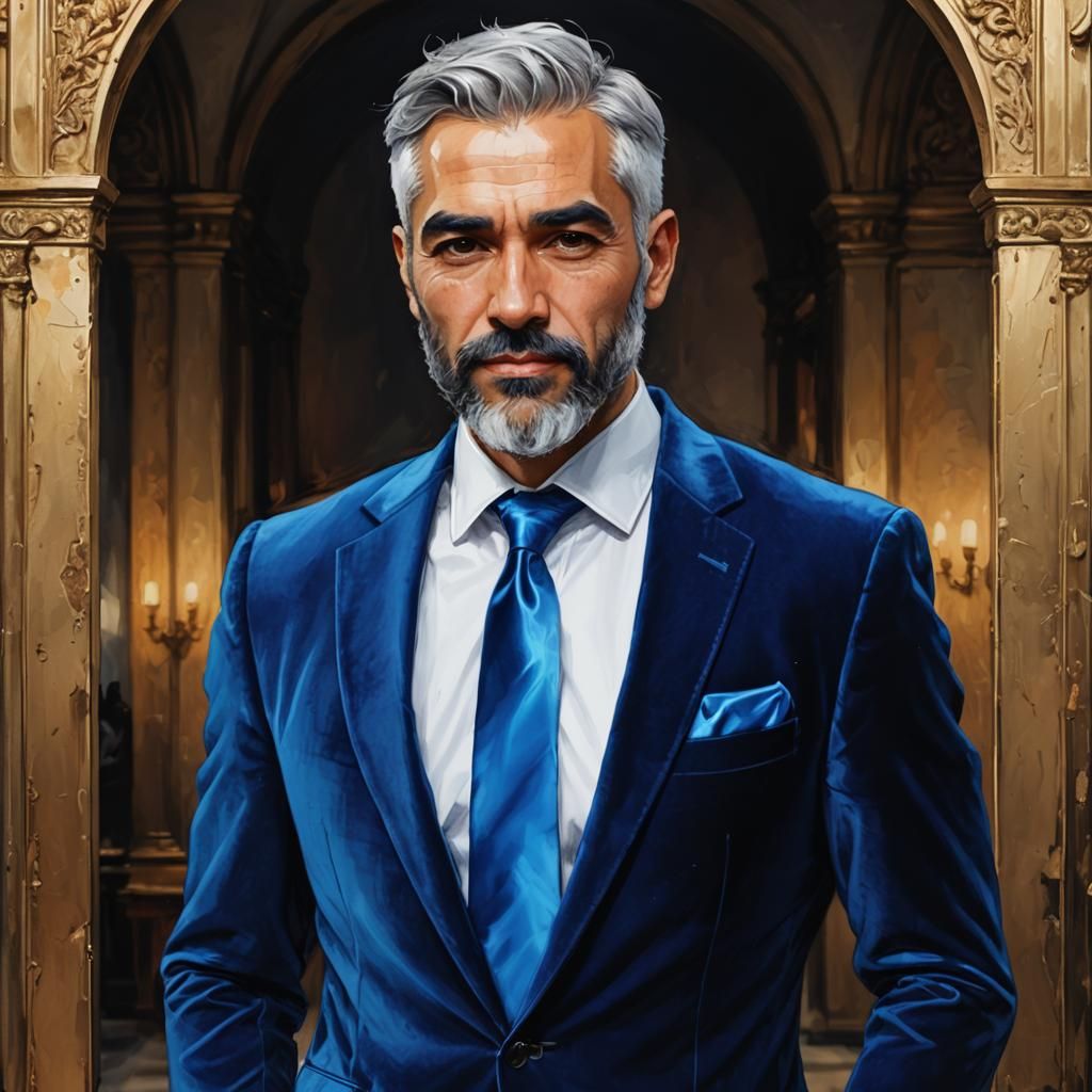 Handsome Man in Velvet Suit, Digital Art