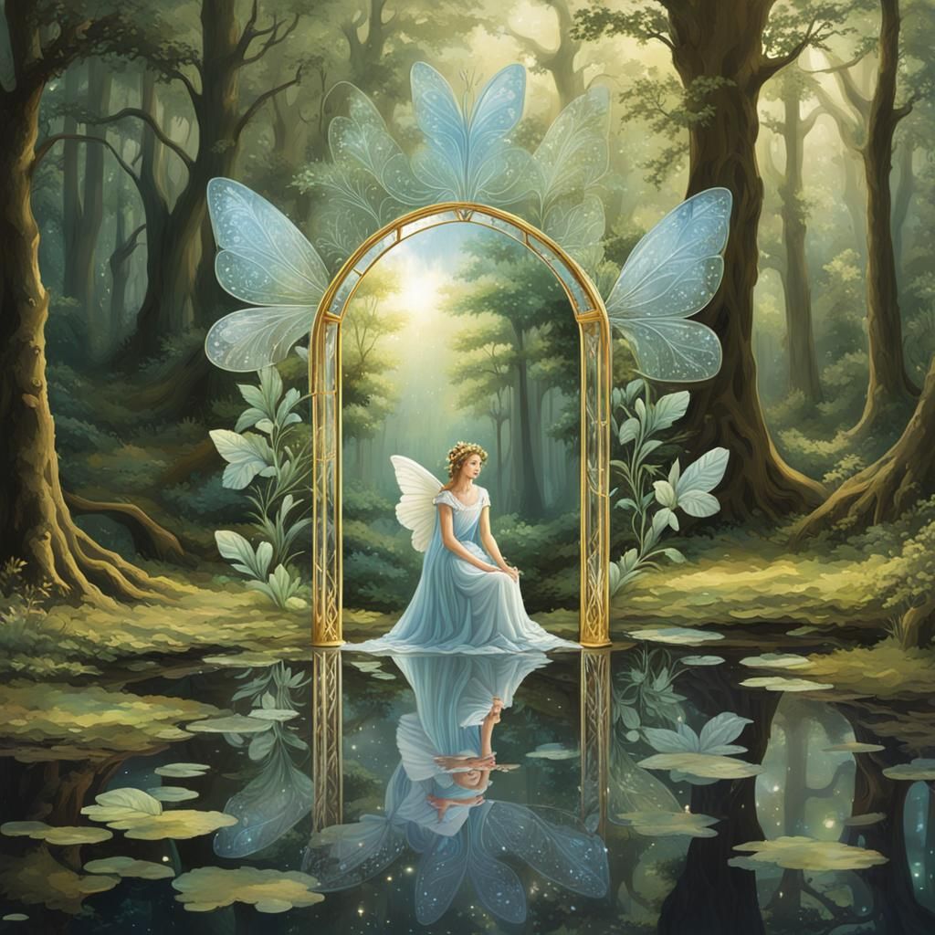 Crystal Fairy on Throne in Crystal Forest
