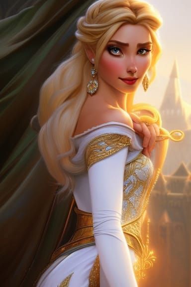 Elegant Fantasy Character Illustration in Digital Painting S...