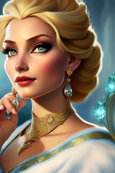 Elegant Elsa in a D&D Fantasy World