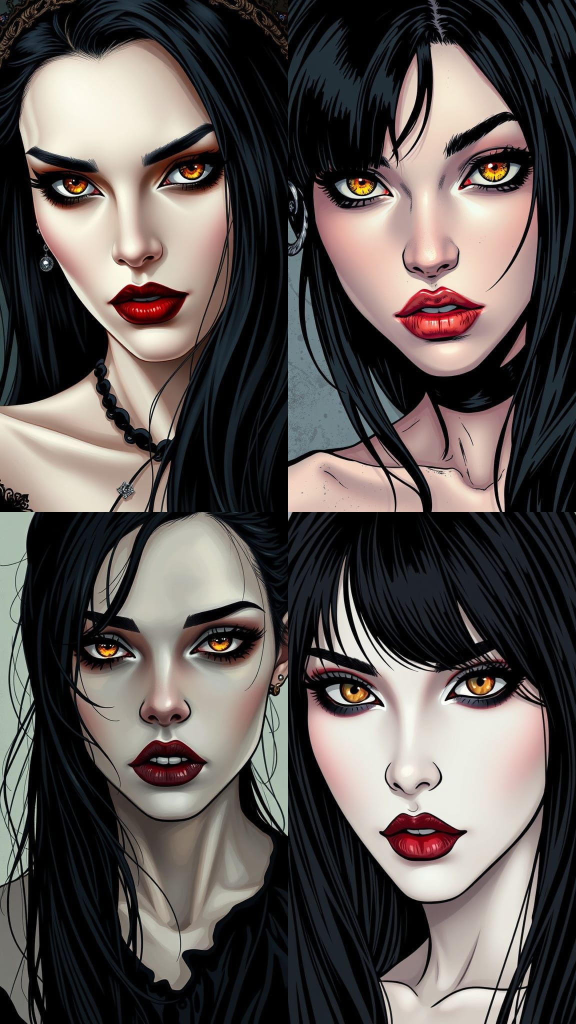 Gothic Woman: Comic Book Style Portrait
