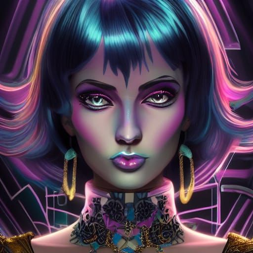 Ethereal Cyberpunk Sorceress