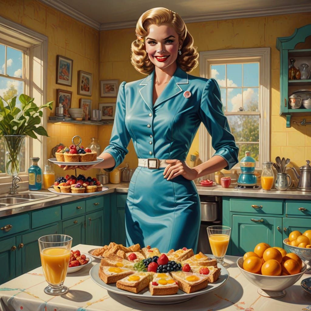 Happy Stepford Wife Serves Vibrant Vegan Breakfast in Retro ...