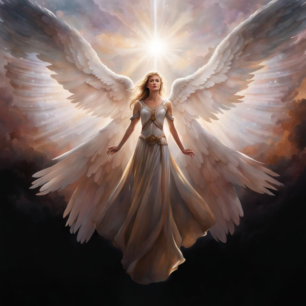 Angel Ascending to Heaven: Photorealistic Digital Art